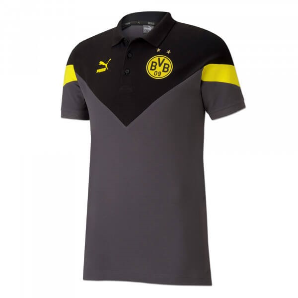 Polo Borussia Dortmund 2019-20 Schwarz Grau Fussballtrikots Günstig